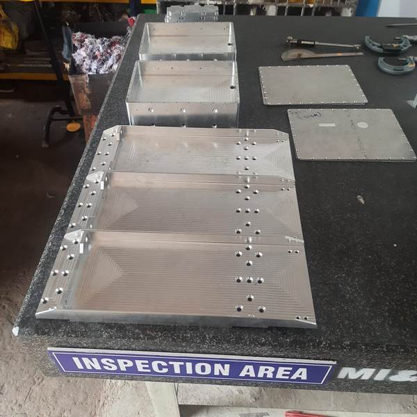 Large machined panel in the inspection area